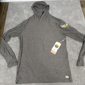 Vuori Strato Tech Hoodie Mens Small Gray NOLA Pickle Fest Heather Lightweight